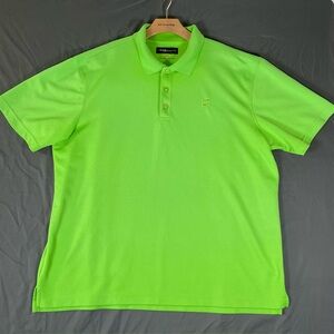 Loudmouth Golf Polo Shirt Men's XL Green Short Sleeve Preppy Embroidered Stretch
